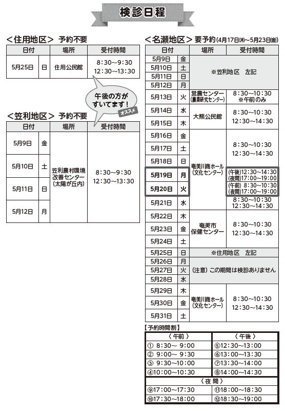 R7年女性がん検診日程