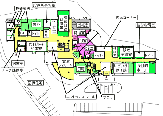 ふれあいの郷1階案内図